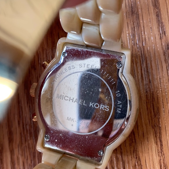 Michael Kors Tan Tortoise Shell Cream Watch main image 4